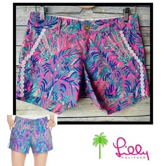 Lilly Pulitzer CALLAHAN SHORT in Pink Sunset Coco Breeze, Size 4 - Picture 1 of 6